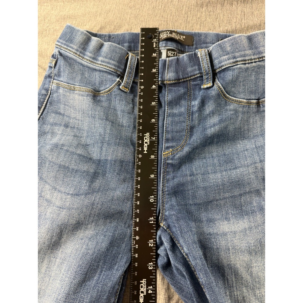Judy Blue Womens Jeans 5/27 Skinny Fit Distressed Ripped Stretch Blue Denim - Picture 5 of 9